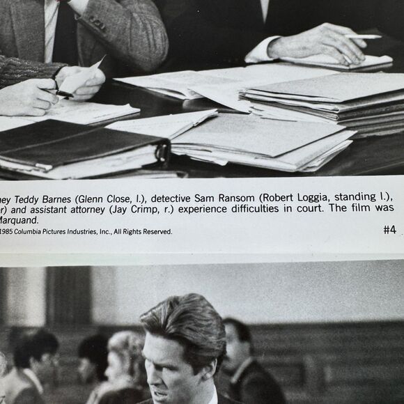 1985 Press Photos Lot Of 8 Jagged Edge Glenn Close Jeff Bridges Columbia Picture - Picture 11 of 12